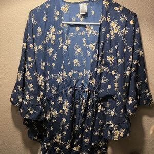 Floral Blue Women's Top